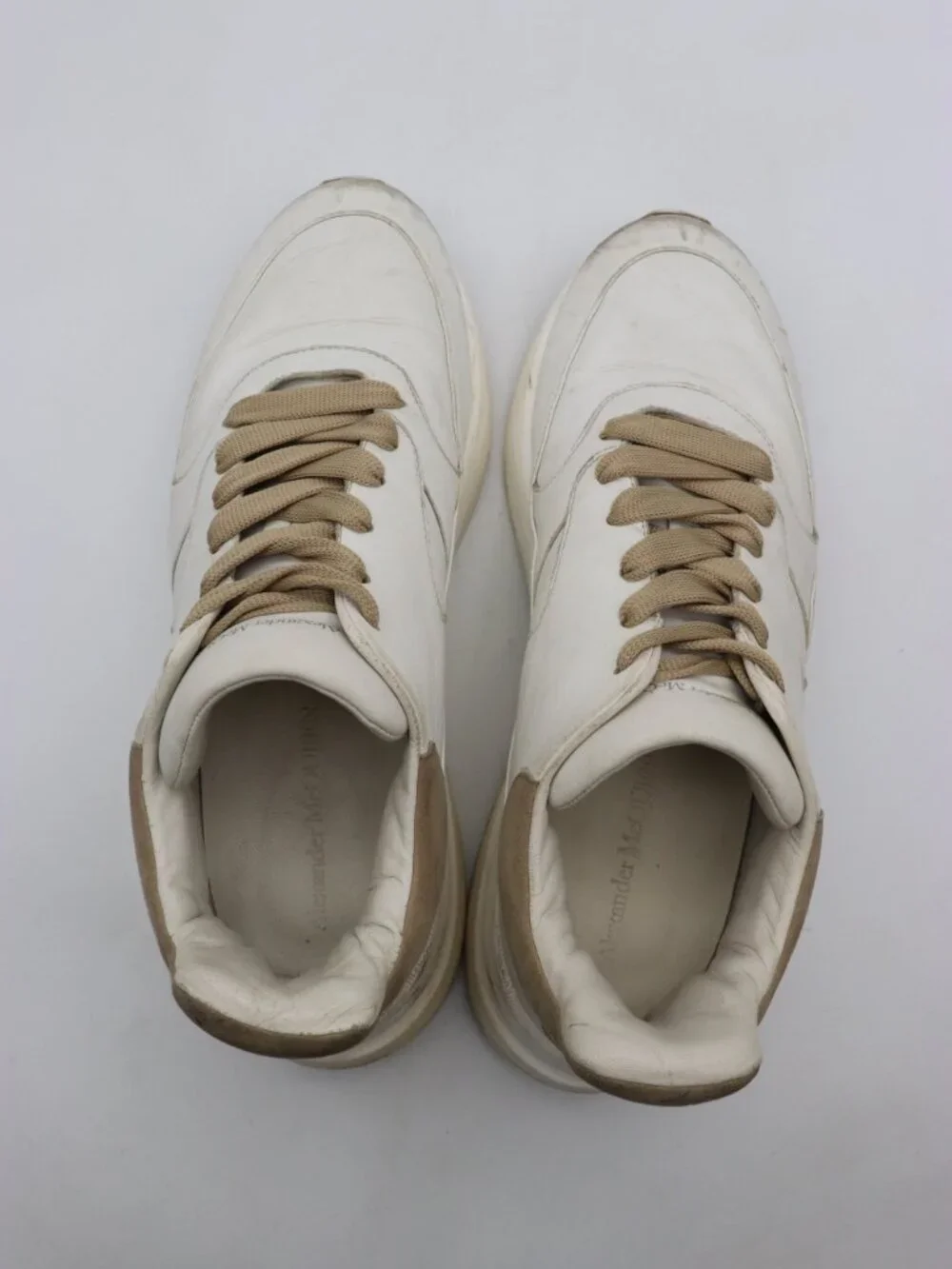 Alexander McQueen Oversized Runner Men's Size EU 44 White Leather Sneakers - Picture 10 of 15